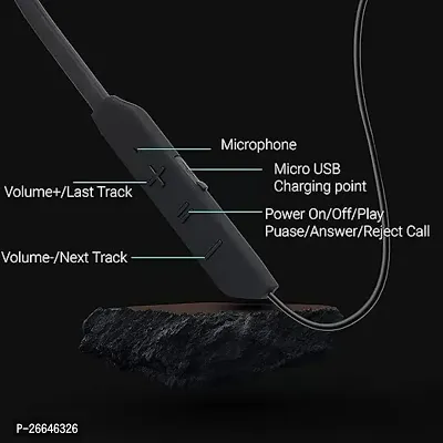 BT-Max 30 Hours Playing Time Fast Charging Bluetooth Neckband Earphone Bluetooth Headset  (Black, In the Ear)-thumb4
