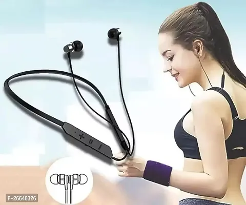 BT-Max 30 Hours Playing Time Fast Charging Bluetooth Neckband Earphone Bluetooth Headset  (Black, In the Ear)-thumb5