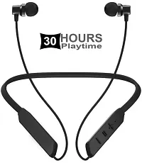 bt max bluetooth neckband 48hr play Bluetooth Headset  (Black, In the Ear)-thumb3