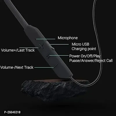 bt max bluetooth neckband 48hr play Bluetooth Headset  (Black, In the Ear)-thumb5