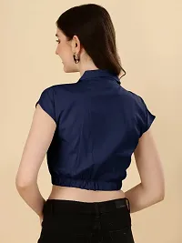 Classic Rayon Solid Crop Tops for Women-thumb2