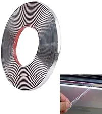 12mm Preminum Car Side Beading Roll for Side Window- (Chrome) Mahindra Tuv300 (10 Meter)-thumb1