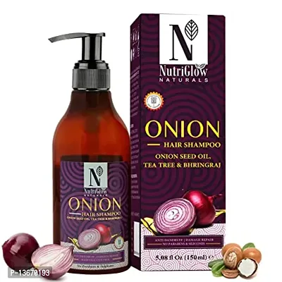 Onion Hair Shampoo With Bhrigraj Oil For Anti Dandruff, Anti Hair Fall, Deep-thumb0