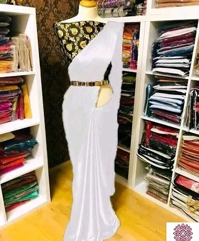  Satin Saree with Blouse piece 