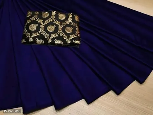 Fancy Satin Saree with Blouse Piece for Women-thumb0