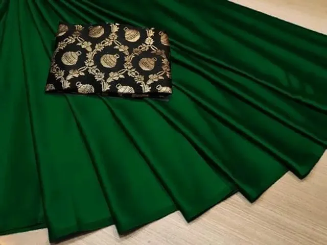 Fancy Satin Saree with Blouse Piece for Women