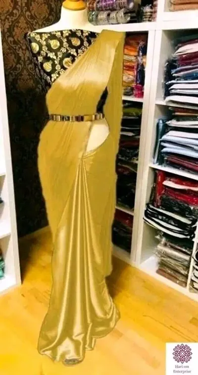 Alluring Satin Saree with Blouse piece 