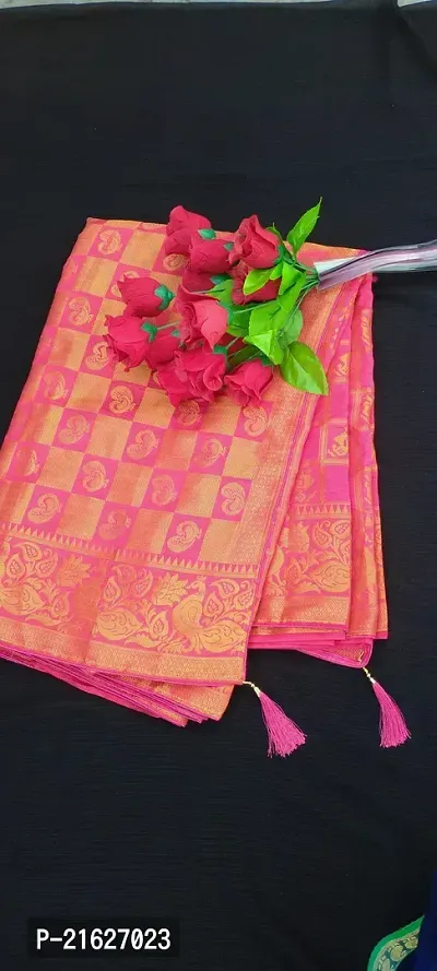 Classic Art Silk Jacquard Saree with Blouse piece-thumb2