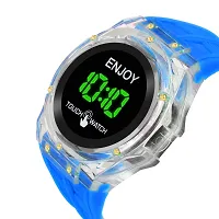 Touch Screen Transparent Silicone Strep Automatic Waterproof Digital Watch - For Boys Transparent Digital-thumb3