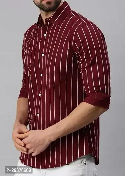 Reliable Maroon Cotton Printed Long Sleeves Casual Shirts For Men