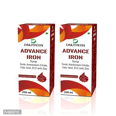 (Pack of 2) Advance Iron Syrup with Zinc and Folic Acid - 200ml | Boost Immunity and Enhance Energy by Increasing Red Blood Cells| Iron Supplement for Hemoglobin-thumb0