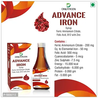 (Pack of 2) Advance Iron Syrup with Zinc and Folic Acid - 200ml | Boost Immunity and Enhance Energy by Increasing Red Blood Cells| Iron Supplement for Hemoglobin-thumb3