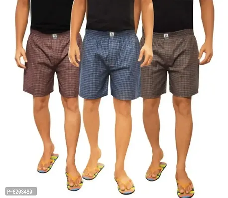 Mens Capri Three by Fourths Cotton Checkerd Combo pack of3
