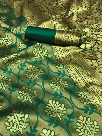 Trendy Cotton Silk Jacquard Sarees with Blouse Piece