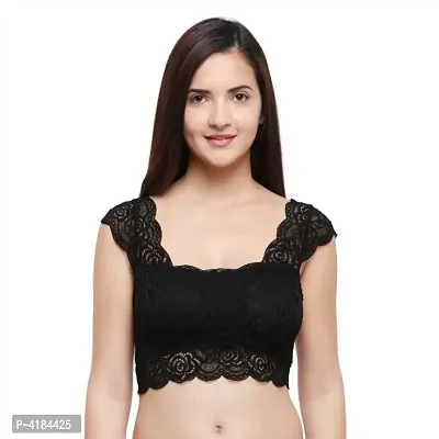 Women's Seamless Padded Non Wired Bra (Net Blouse)-thumb0