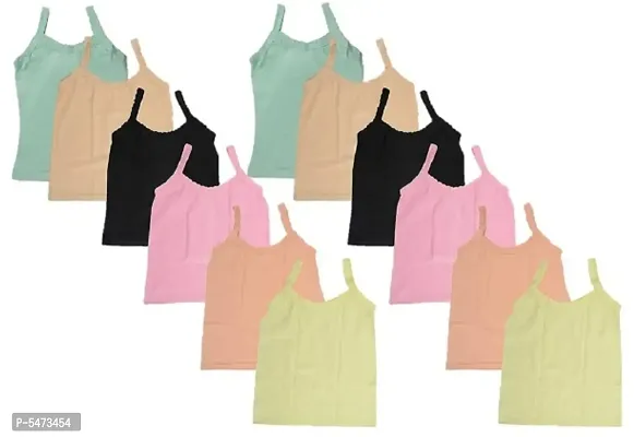 Stylish Cotton Blend Plain Camisoles For Women- Pack Of 12