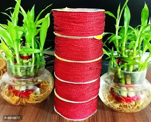 Red Color Dori 12MTR X 5 PCS Used in Art  Craft Also Used in Blouse Hanging (Multipurpose use Dori) Lace Reel (Pack of 5)