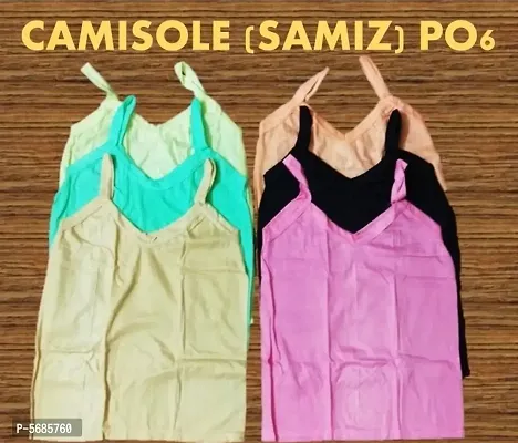 Multi-Coloured Slip  Camisole for Girls (Pack of 6)