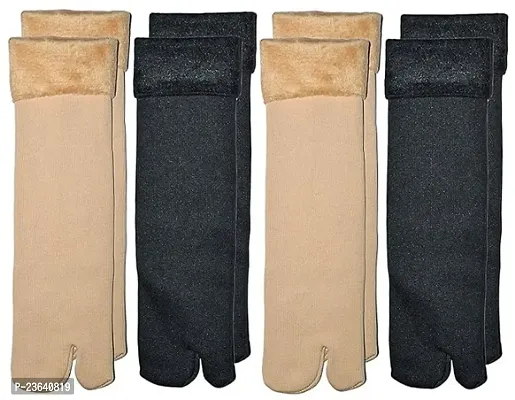 Socks Winter Warmer Thicken Thermal Wool Snow Socks Soft Velvet Floor Socks for Ladies Girls Women (4 pairs) Fully Stretchable-thumb0