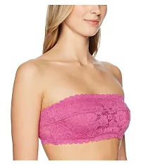 Womens Lace Tube Strapless  Free Transparent Detachable Strap, Lightly Padded Bra Padded Bra (Size Free 28B to 32B)-thumb3