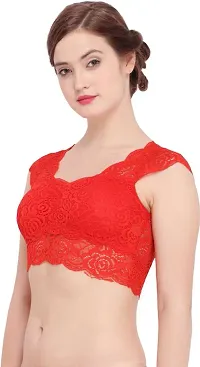 Women's Seamless Padded Non Wired Bra (Net Blouse)-thumb2