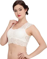 Women's Seamless Padded Non Wired Bra (Net Blouse)-thumb2