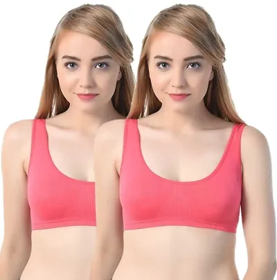 Air Sports Non Padded Bra For Girls Multi-color (Pack Of 2)
