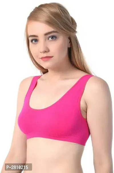 Women, Girls Sports Non Padded Bra Pack Of 3-thumb3