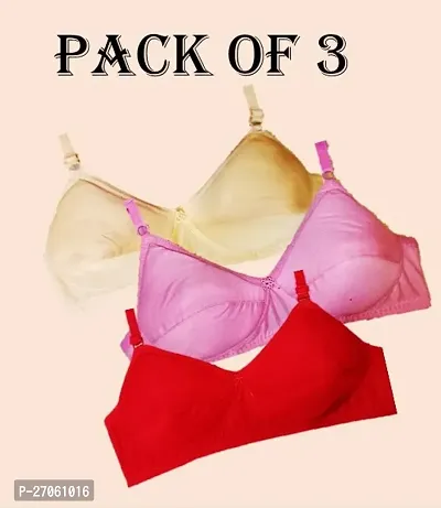 Women girls ladies Padded bra combo bra seamed Solid wired bra in unique colors Pack of 3