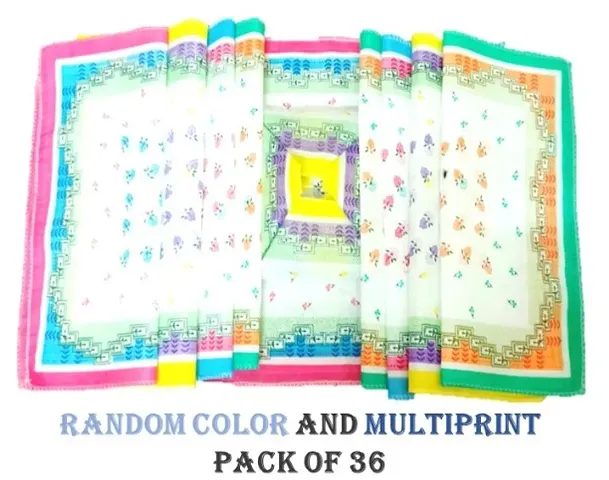 Women Handkerchief - Cott (Pack of 36pc)