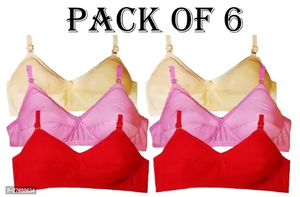 Women Cotton Blend Padded Bra Pack of 6-thumb0