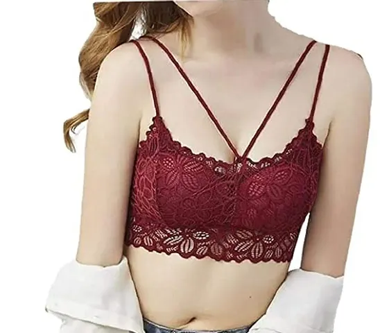 Women Lightly Padded, With Removable Pads Bralette Bra