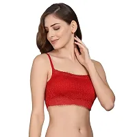 Fancy Party Wear Red Net Bra for Women-thumb1