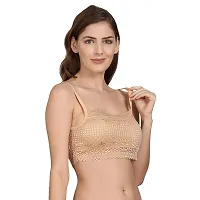 Fancy Party Wear Peach Net bra for Women-thumb3