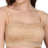 Fancy Party Wear Peach Net bra for Women-thumb2