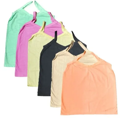 Comfortable Multicolor Camisoles For Girls-Pack Of 6