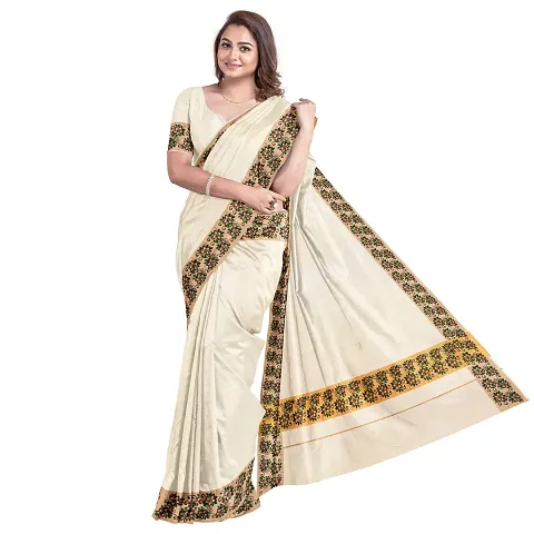 Women's Jari Upper Print Saree