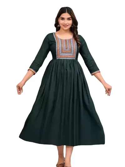 Elegant Blend Embroidered Anarkali Kurta For Women