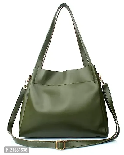 Stylish Green Nylon Self Pattern Handbags For Women-thumb0