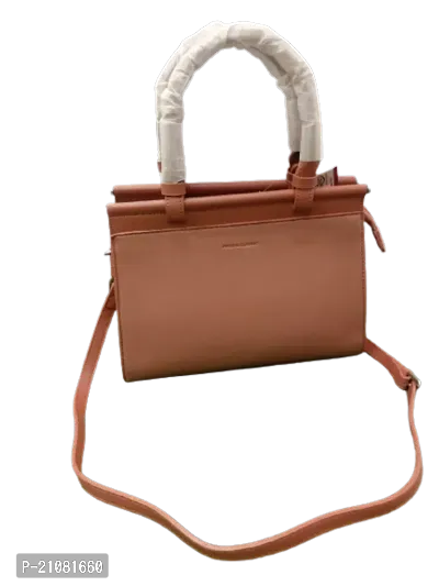 Stylish Tan Nylon Self Pattern Handbags For Women