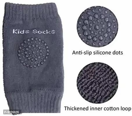 Baby Anti Slip Socks Children Short Knee-Pads (Random Color , Pack Of 1)