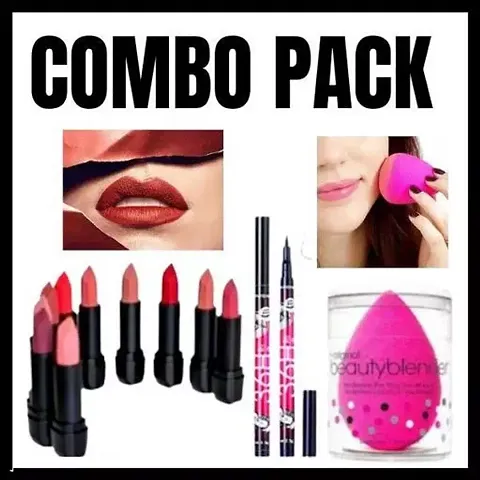 3D Matte Lipstick And Essential Makeup Kit Combo For Women