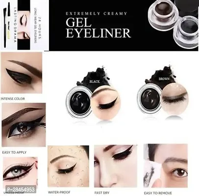 Gel Eyeliner With Brush 32gm - Brown, Black-thumb3