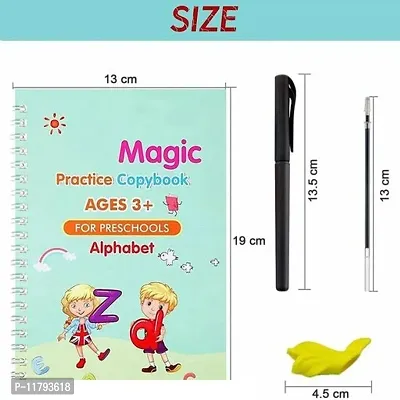 Magic Practice Copybook 4 BOOK  2 pen  10 REFILL Number Tracing Book for Preschoolers with Pen Magic Calligraphy Copybook Set Practical Reusable Writing Tool SIZE-