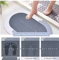 Oval Door Mat, Floor, Bath Mat , Carpet | Non Slip Mat For Bathroom Cushion, Super Absorbent Soft Carpet, Quick Dry Dirt Barrier For Home, Office, (40X60Cm)-thumb1