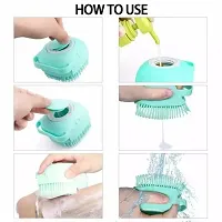 Body Bath Brush, Silicone Soft Cleaning Bath Body Brush With Shampoo Dispenser (Random Color, Pack Of 1)-thumb3