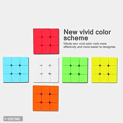 Speed Cube 3 x 3 Sticker-Less 3 D Cube Puzzle Game for Beginners and Professionals -Multicolour-thumb4