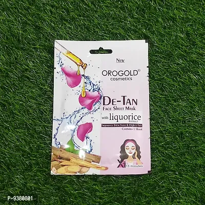 Orogold DE-TAN Face Sheet Mask With Liquorice Extract - Improves skin Tone And Fights Tan, Pack Of 1 , 20g each-thumb0