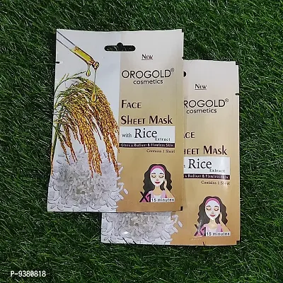 Orogold Face Sheet Mask With Rice Extract For a radiant And flawless Skin, Pack Of 2 , 20g each