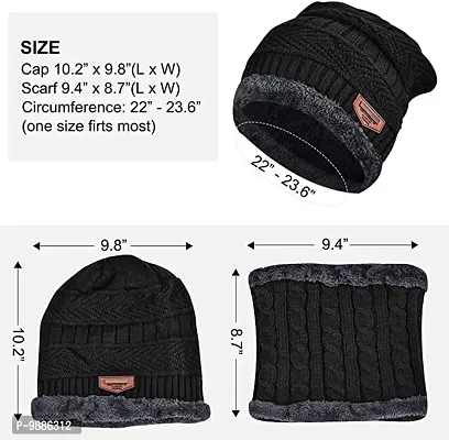 Stylish Warm Men Black Wool Beanie Cap Pack of 1 set , Random Color-thumb4